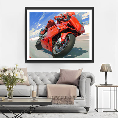 Red Motorcycle Diamond Painting