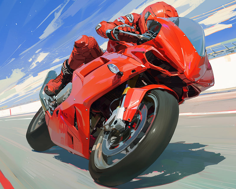 Red Motorcycle Diamond Painting