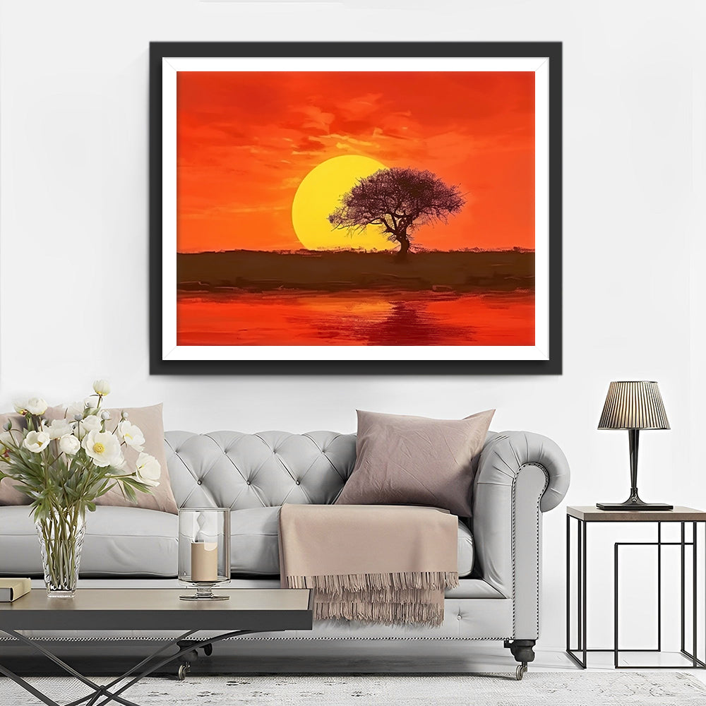 Tree Sunset Diamond Painting