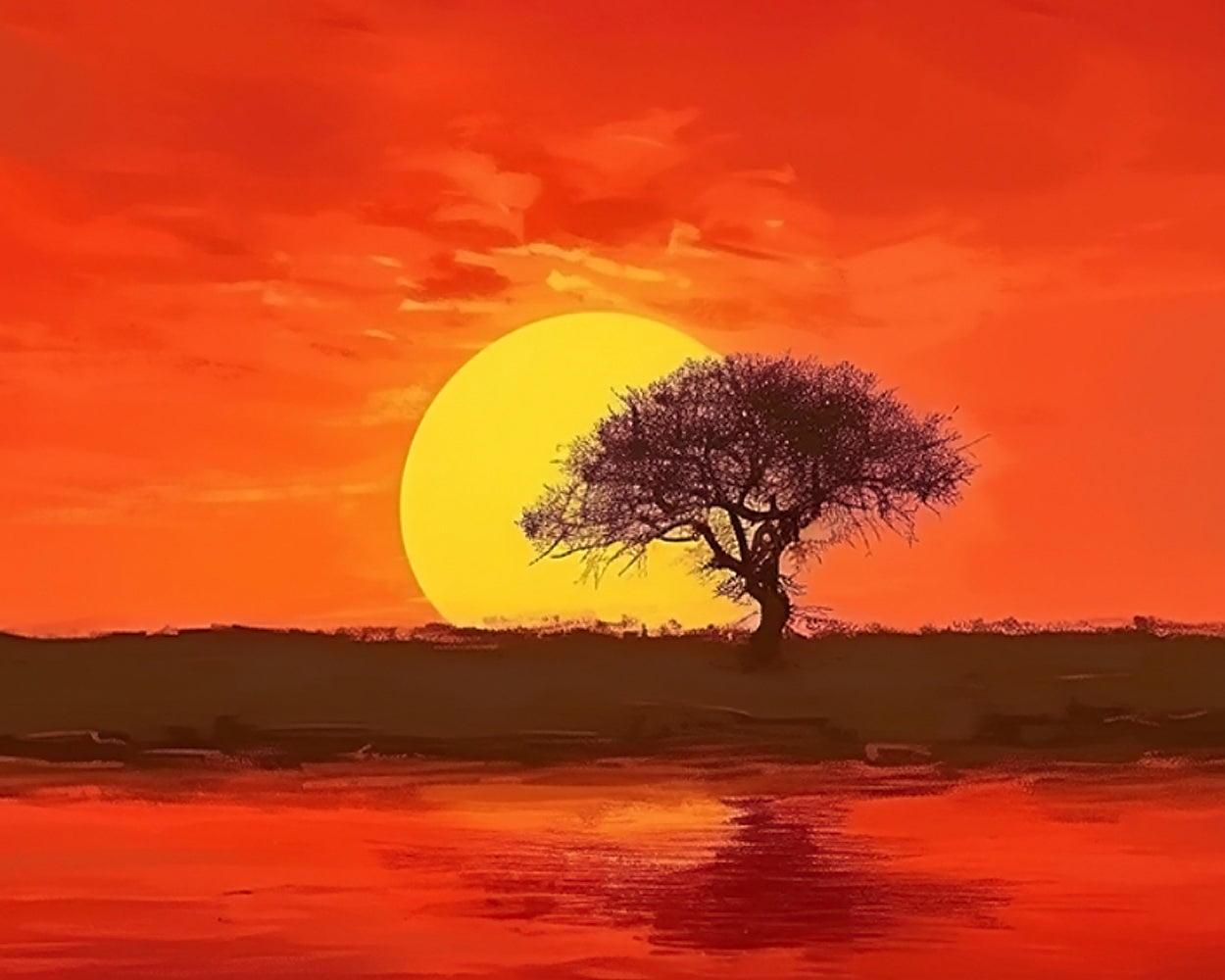 Tree Sunset Diamond Painting
