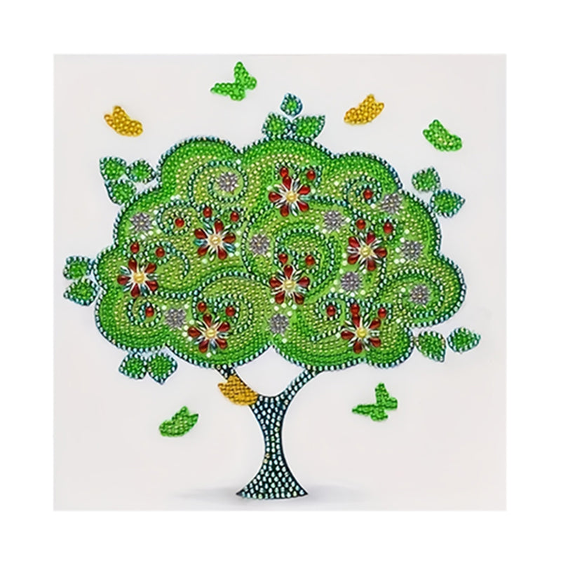 Green Butterfly Tree Special Shaped Drills Diamond Painting