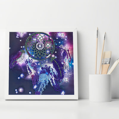 Purple Feather Dream Catcher Special Shaped Drills Diamond Painting