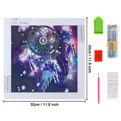 Purple Feather Dream Catcher Special Shaped Drills Diamond Painting