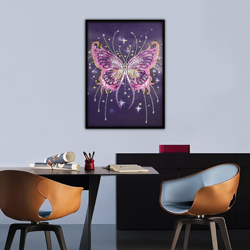 Pink and Purple Butterfly Special Shaped Drills Diamond Painting