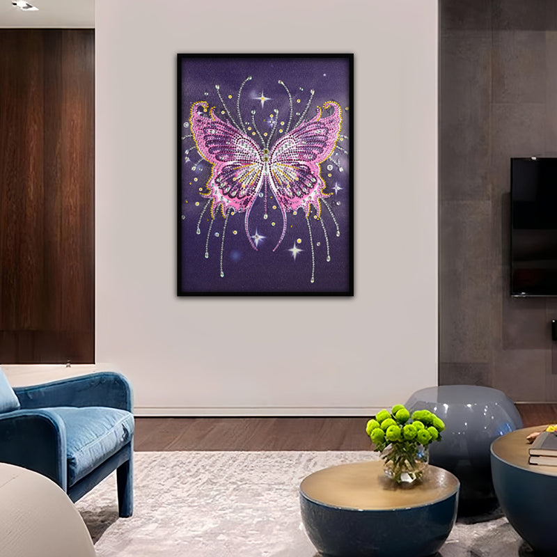 Pink and Purple Butterfly Special Shaped Drills Diamond Painting