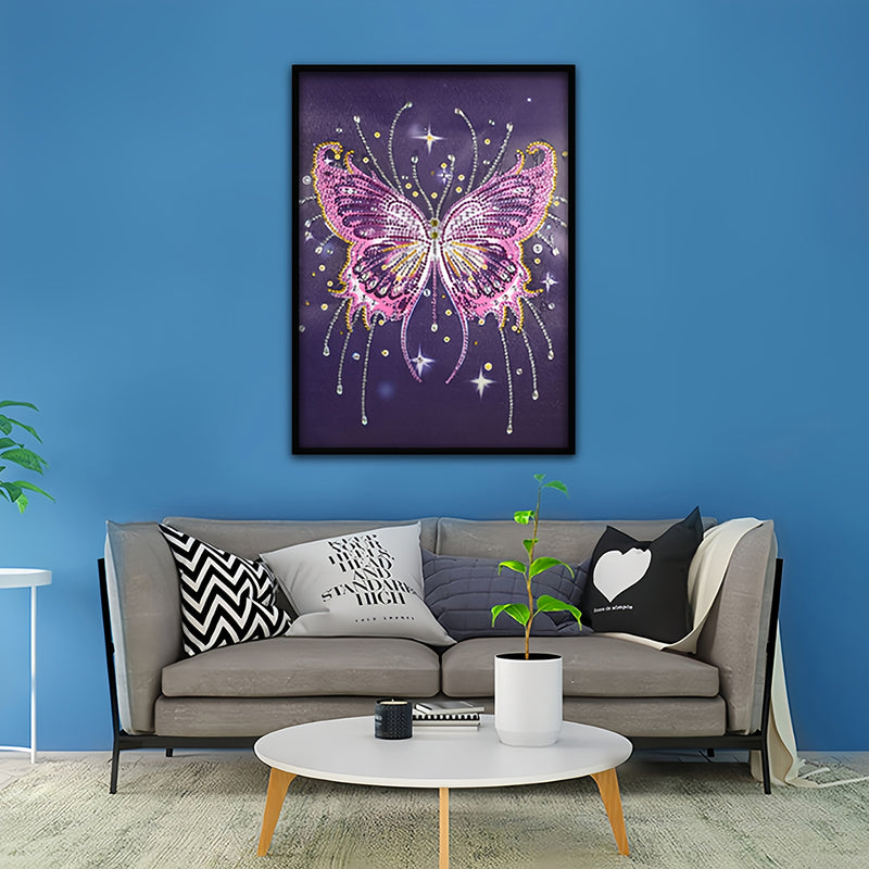 Pink and Purple Butterfly Special Shaped Drills Diamond Painting