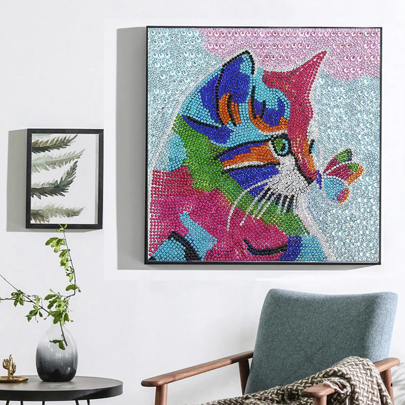 Colorful Cat and Butterfly Special Shaped Drills Diamond Painting