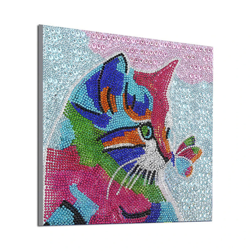 Colorful Cat and Butterfly Special Shaped Drills Diamond Painting