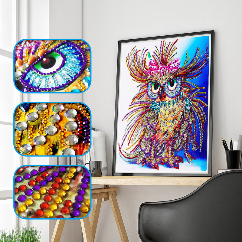 Delicate Owl Special Shaped Drills Diamond Painting