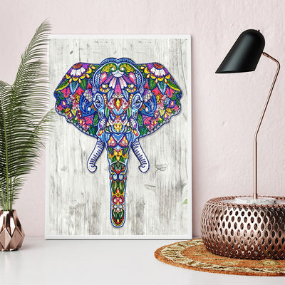 Flower Elephant Head Special Shaped Drills Diamond Painting