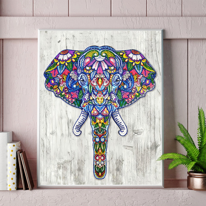 Flower Elephant Head Special Shaped Drills Diamond Painting