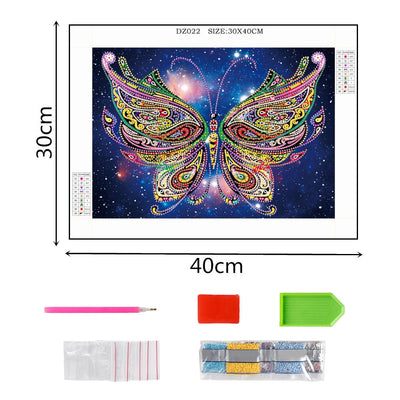 Gorgeous Colorful Butterfly Special Shaped Drills Diamond Painting