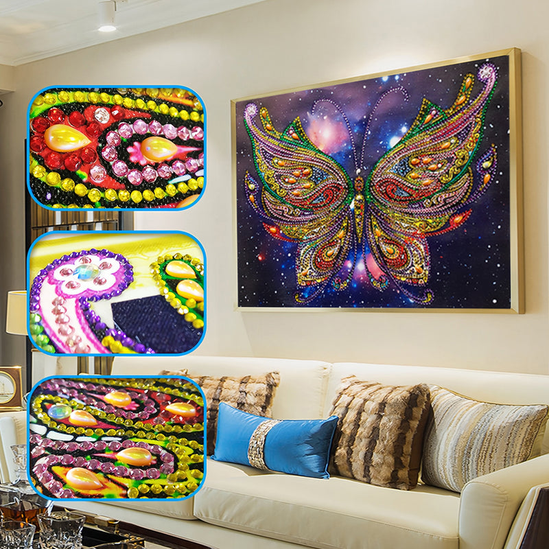 Gorgeous Colorful Butterfly Special Shaped Drills Diamond Painting