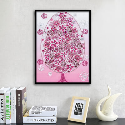 Pink Flower Tree Special Shaped Drills Diamond Painting