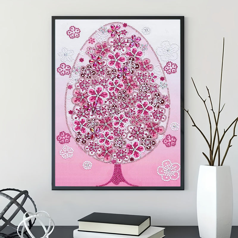 Pink Flower Tree Special Shaped Drills Diamond Painting