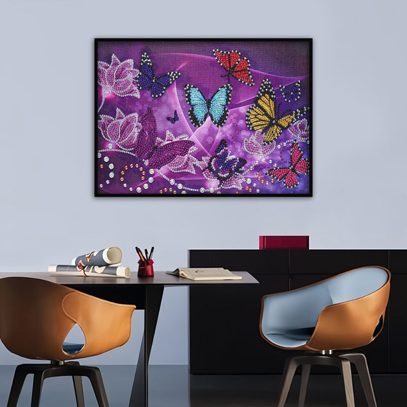 Fantasy Colorful Butterflies Special Shaped Drills Diamond Painting