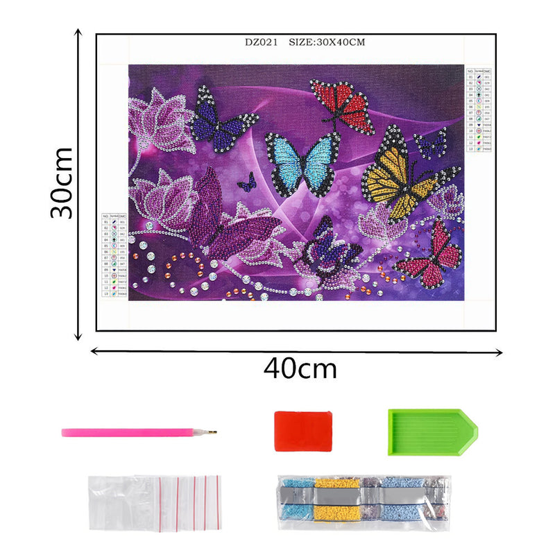 Fantasy Colorful Butterflies Special Shaped Drills Diamond Painting