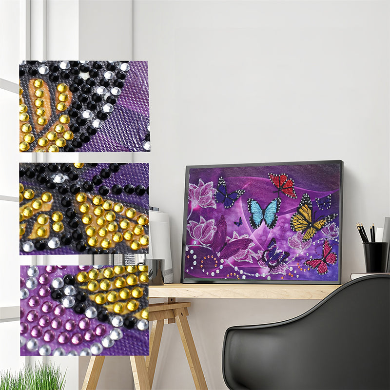 Fantasy Colorful Butterflies Special Shaped Drills Diamond Painting