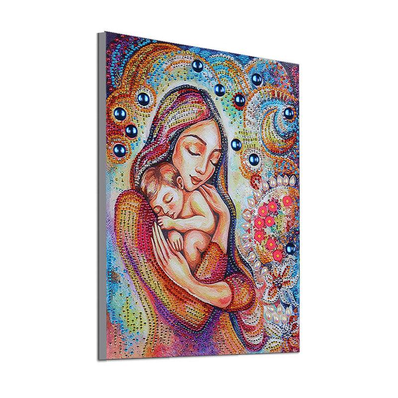 Woman Holding Baby Special Shaped Drills Diamond Painting