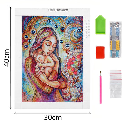 Woman Holding Baby Special Shaped Drills Diamond Painting