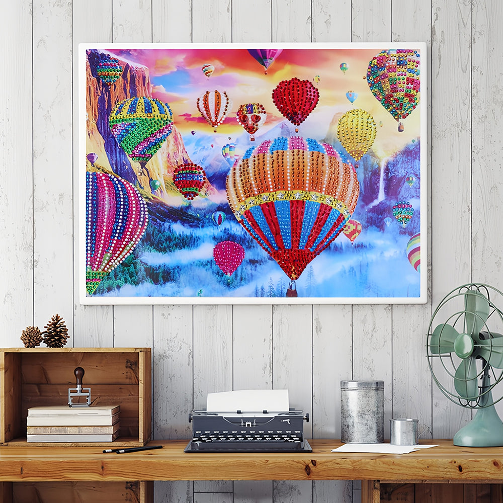 Fluttering Hot Air Balloon Special Shaped Drills Diamond Painting