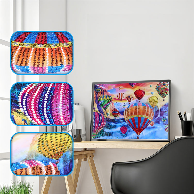 Fluttering Hot Air Balloon Special Shaped Drills Diamond Painting