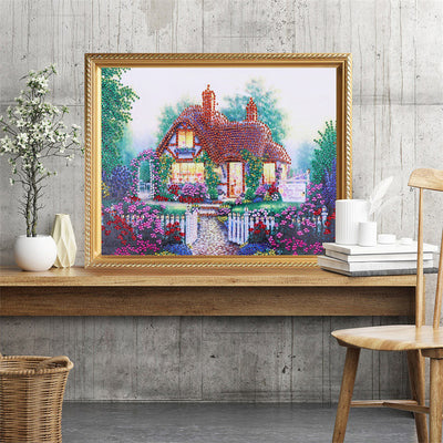 Cabin in the Garden Special Shaped Drills Diamond Painting