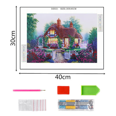 Cabin in the Garden Special Shaped Drills Diamond Painting