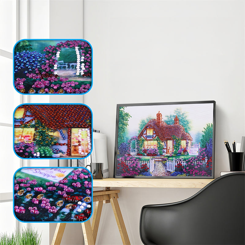 Cabin in the Garden Special Shaped Drills Diamond Painting