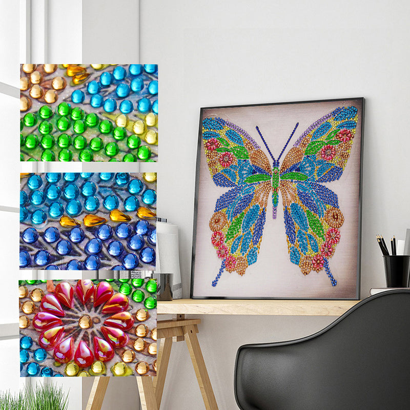 A Colorful Butterfly Special Shaped Drills Diamond Painting