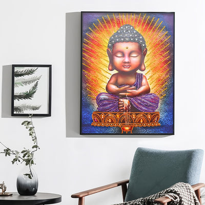 Glowing Buddha Statue Special Shaped Drills Diamond Painting