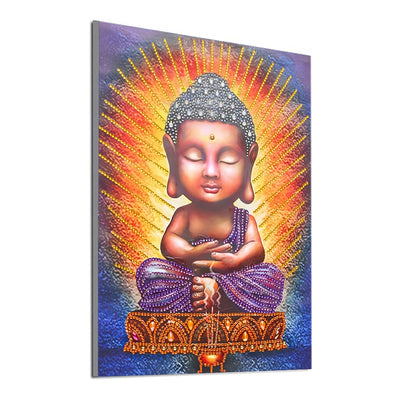 Glowing Buddha Statue Special Shaped Drills Diamond Painting