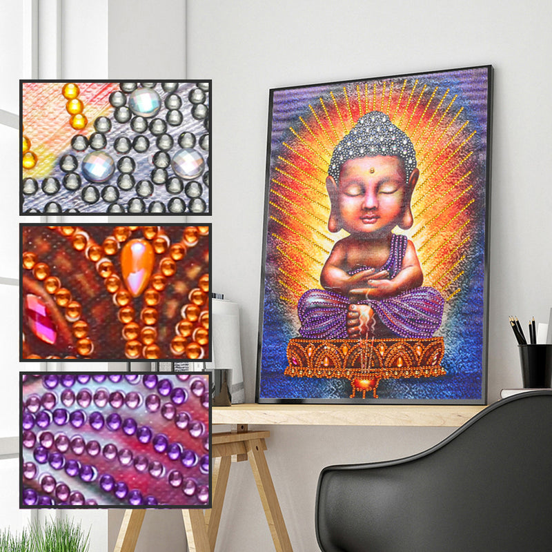 Glowing Buddha Statue Special Shaped Drills Diamond Painting