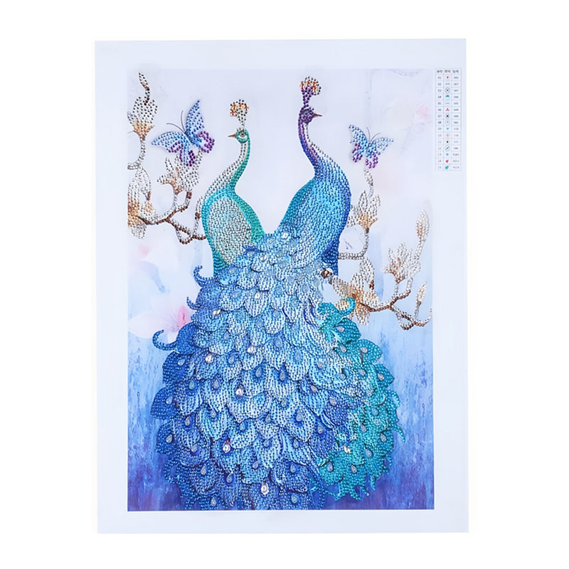 Green and Blue Peacock Special Shaped Drills Diamond Painting