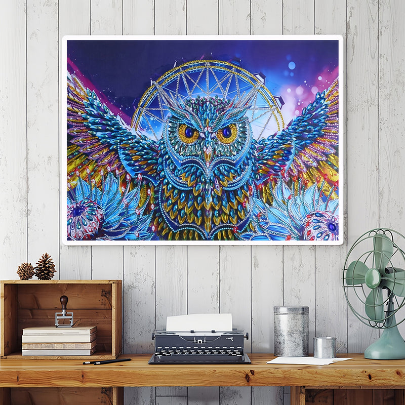 Gorgeous Owl Dream Catcher Special Shaped Drills Diamond Painting