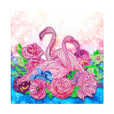 Pink Flamingos and Flowers Special Shaped Drills Diamond Painting