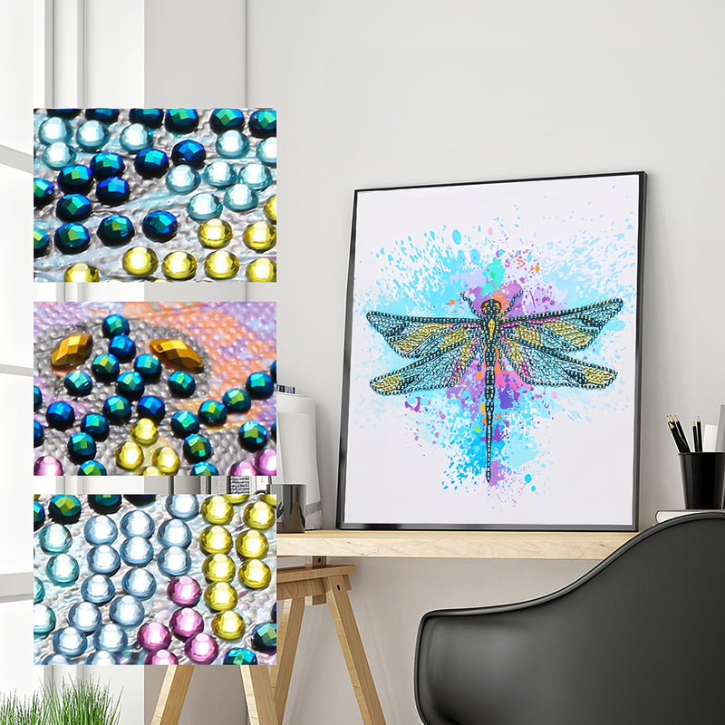 A Colorful Dragonfly Special Shaped Drills Diamond Painting