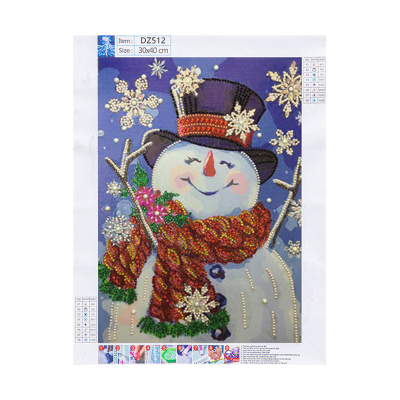 Happy Christmas Snowman Special Shaped Drills Diamond Painting