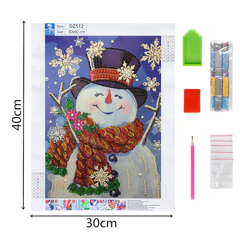 Happy Christmas Snowman Special Shaped Drills Diamond Painting