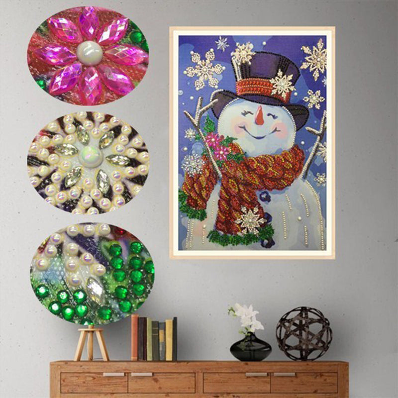 Happy Christmas Snowman Special Shaped Drills Diamond Painting