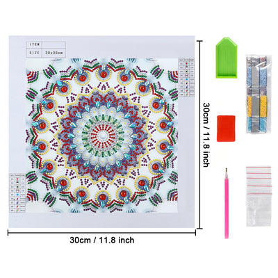 Ice Blue Mandala Special Shaped Drills Diamond Painting