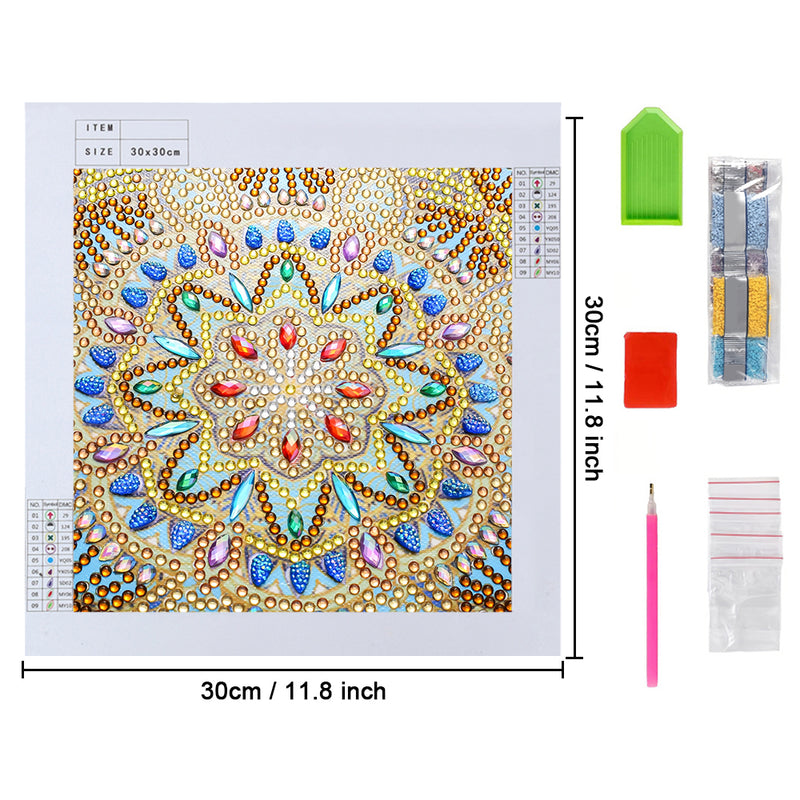 Light Golden Mandala Special Shaped Drills Diamond Painting