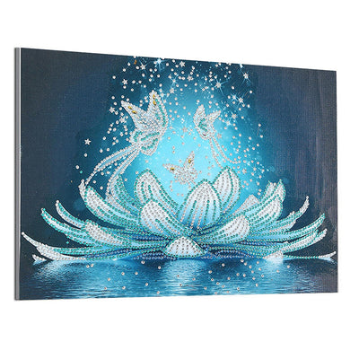 Ice Lotus and Butterflies Special Shaped Drills Diamond Painting