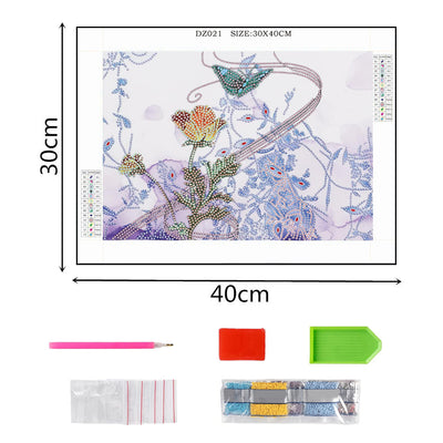 Butterfly and Plants Special Shaped Drills Diamond Painting