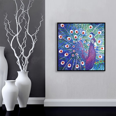 Blue and Purple Peacock Special Shaped Drills Diamond Painting