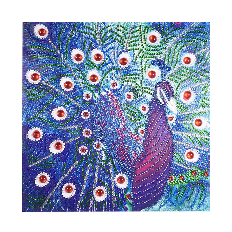 Blue and Purple Peacock Special Shaped Drills Diamond Painting