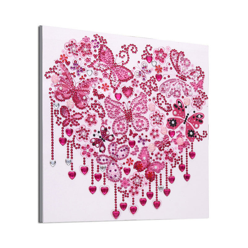 Red Butterfly Heart Special Shaped Drills Diamond Painting