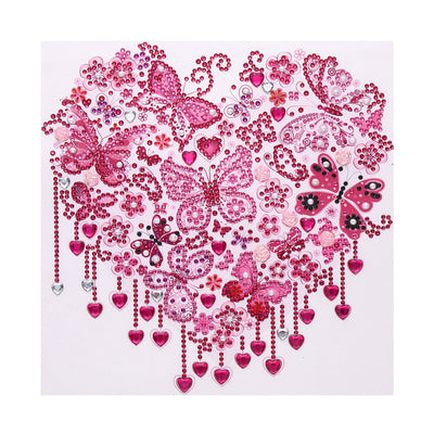 Red Butterfly Heart Special Shaped Drills Diamond Painting