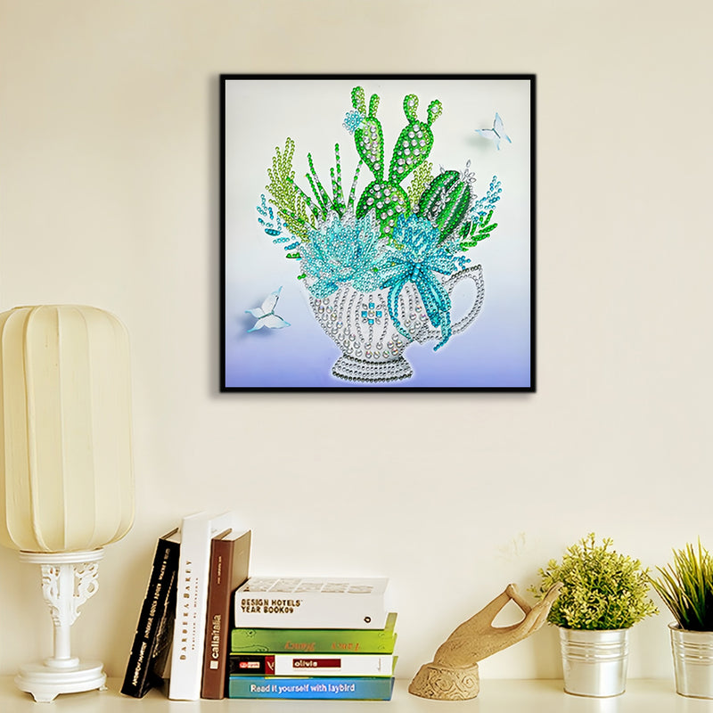 Cactus in Flower Pot Special Shaped Drills Diamond Painting