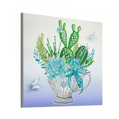 Cactus in Flower Pot Special Shaped Drills Diamond Painting